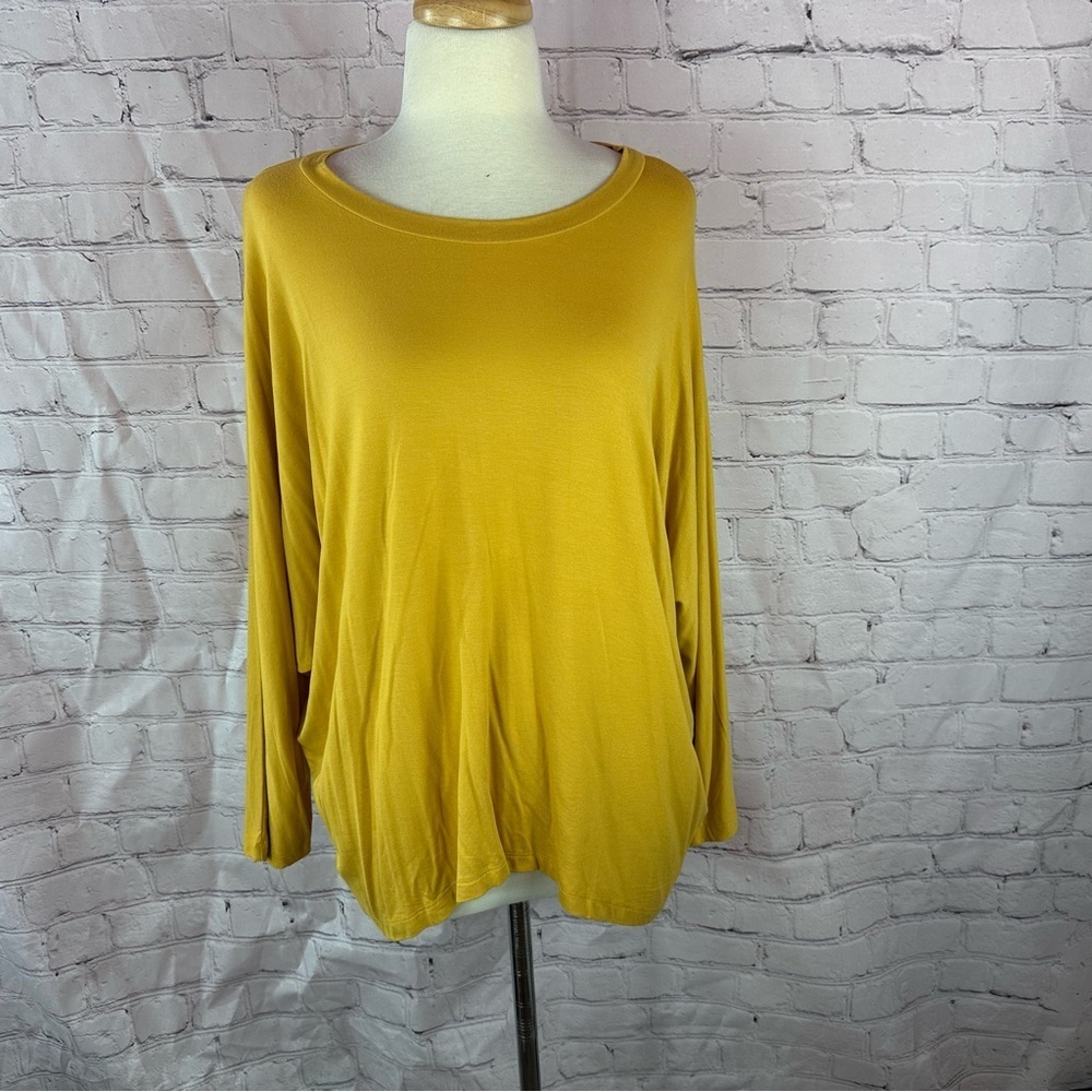 NWT annabelle boutique Mustard knit top batwing oversized casual boho western - Picture 2 of 8